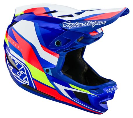 Troy Lee Designs D4 Composite Mips Omega White/Blue full-face helmet