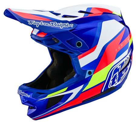 Casque Intégral Troy Lee Designs D4 Composite Mips Omega Blanc/Bleu