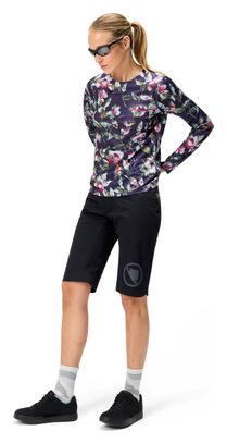 Maglietta Endura Floral a maniche lunghe da donna, edizione limitata, viola