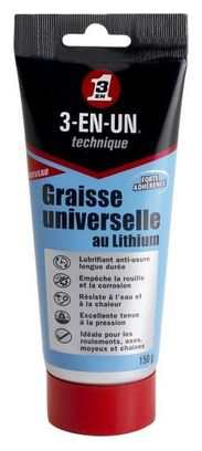 3 EN UN Graisse Universelle  au Lithium 150g