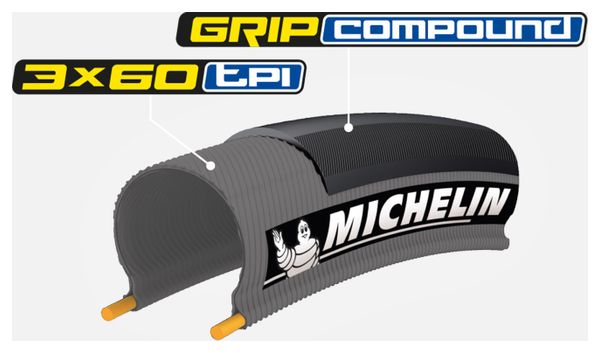 Michelin 2017 Wegband Lithion 3 TubeType Opvouwbaar 700 mm Zwart