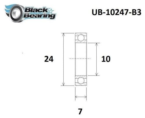 Roulement B3 - Blackbearing - 10247-2rs - 10  x  24  x  7 mm