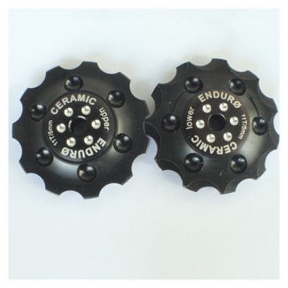 Roulette de dérailleur Bearings Jockey wheel set ZERØ-Shimano 9 or 10 speed-Black