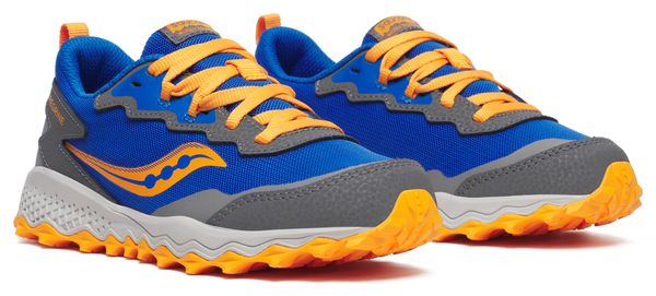 Saucony Peregrine KDZ Shield Blue/Orange Children's Trail Shoes