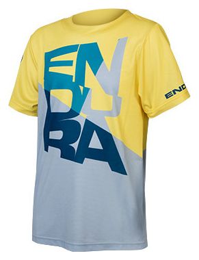 Maglietta Endura SingleTrack Core Bambino Mirtillo Blu / Giallo 9/10 anni