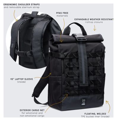 Chrome Barrage 18L Zwart Unisex rugzak