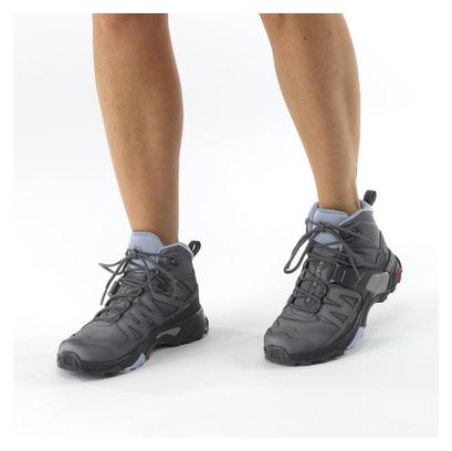 Zapatillas de senderismo Salomon X Ultra 4 Mid GTX Gris Azul para mujer