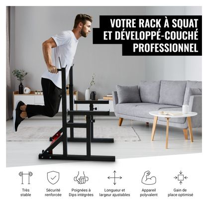 Rack à squat et developpé-couché réglable