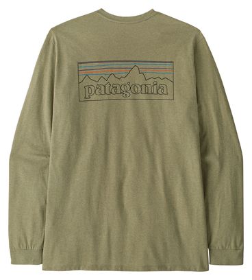 Camiseta de manga larga Patagonia P-6 Logo Responsibili-Tee Verde Hombre