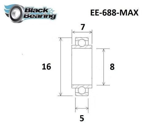 Roulement Max - Blackbearing - 688-EE 2rs - 8 x 16 x 5/7 mm