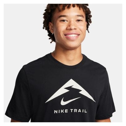 Nike Dri-Fit Trail Logo Kurzarmtrikot Schwarz