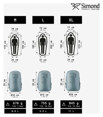 Sacco a pelo Simond Sprint UL 0 °C Grigio