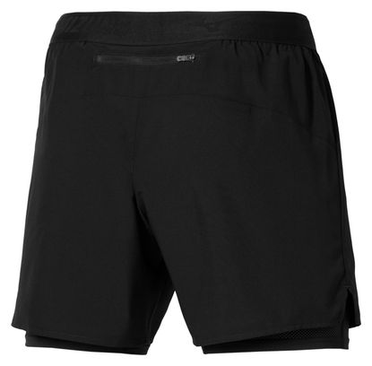 Short 2-en-1 Mizuno Core 5.5in Noir Homme