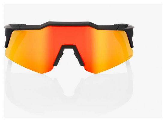Lunettes 100% Speedcraft - XS Soft Tact Noir - Verres Miroir Multicouche Rouge Hiper
