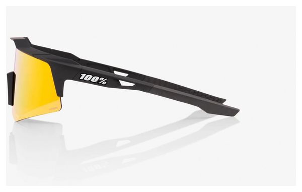 Lunettes 100% Speedcraft - XS Soft Tact Noir - Verres Miroir Multicouche Rouge Hiper