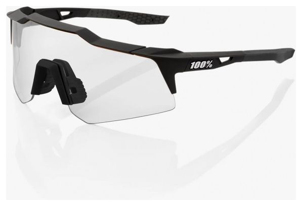 Lunettes 100% Speedcraft - XS Soft Tact Noir - Verres Miroir Multicouche Rouge Hiper