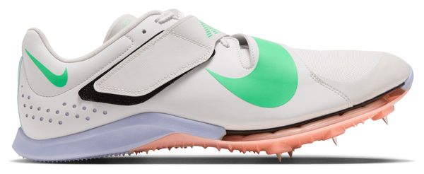 Nike Long Jump Elite Track Shoes, White/Green/Orange, Unisex