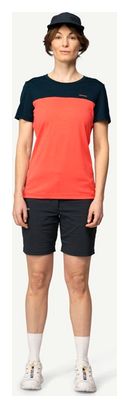 Dames Devold Classic Linear Blue Pink T-Shirt