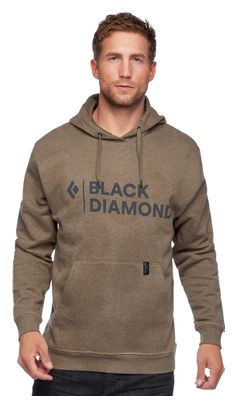 Sweat à capuche Black Diamond Stacked Logo Marron Homme 