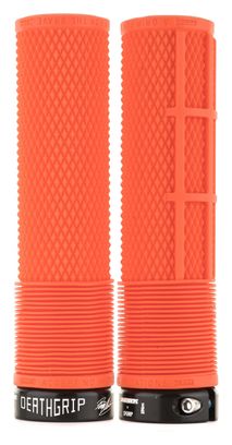 Paire de Grips DMR DeathGrip Flangeless Thin Orange Gum