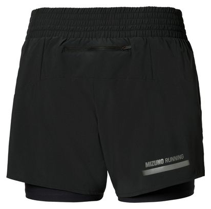 Short 2-en-1 Mizuno 4.5in Noir Femme