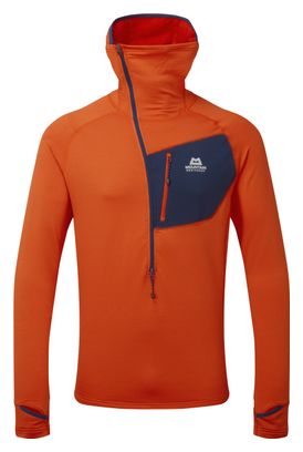 Mountain Equipment Eclipse Hooded Zip T Orange Fleece