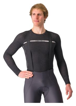 Baselayer Langarm Castelli Merino Seamless Schwarz