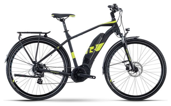 Bicicleta eléctrica de trekking R Raymon TourRay E 1.0 Shimano Altus 8S 400 Wh 700 mm Negro Verde Lima 2023