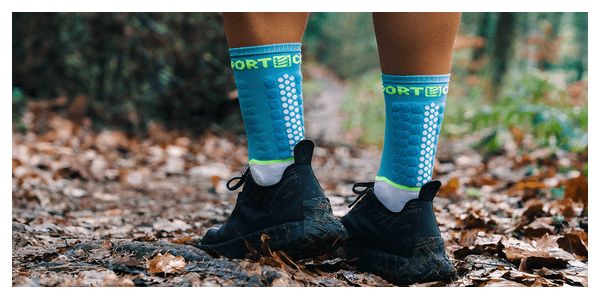 Chaussettes Compressport Ultra Trail V2.0 Bleu/Vert