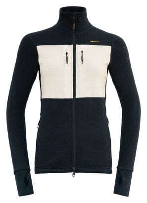 Women's Devold Egga Grid Merino Blue White Jacket