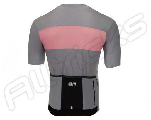 Maglia LeBram Eze grigia rosa manica corta vestibilità attillata