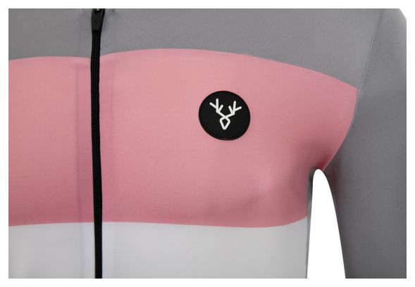 Maglia LeBram Eze grigia rosa manica corta vestibilità attillata