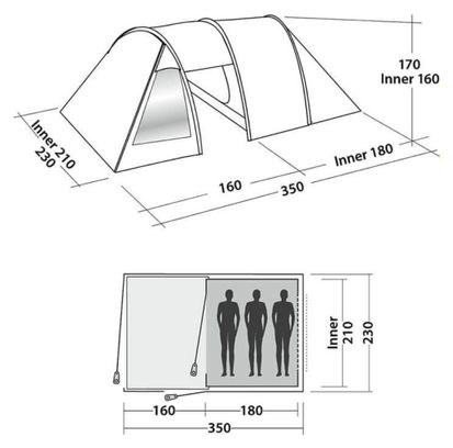 Easy Camp Galaxy 300 Vert Rustique - tente tunnel - 3 personnes