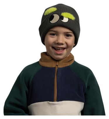 Buff Knitted Fun Eyes Beetle Green Children's Hat