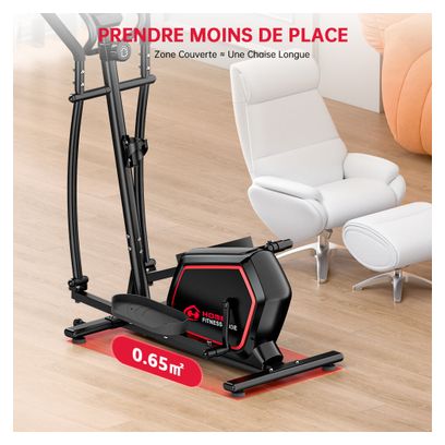 Elliptique Fitness E200 magnétique pliable noir avec tapis