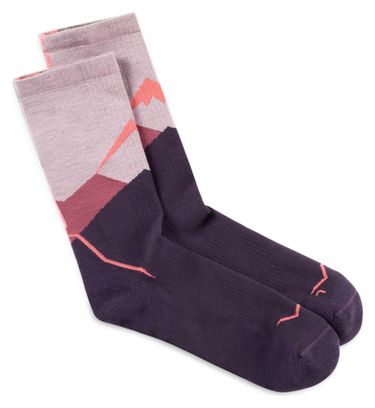 Buff Merino Lichtgewicht Crew Sokken Roze