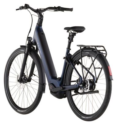 Bicicleta urbana eléctrica Cube Supreme Hybrid Deluxe One 600 con acceso fácil, transmisión por correa Shimano Nexus 5S, batería de 600 Wh y manillar de 700 mm, color azul índigo, 2026