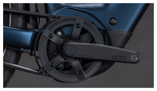 Bicicleta urbana eléctrica Cube Supreme Hybrid Deluxe One 600 con acceso fácil, transmisión por correa Shimano Nexus 5S, batería de 600 Wh y manillar de 700 mm, color azul índigo, 2026