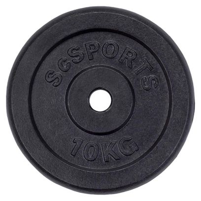 Lot de disques en fonte ScSPORTS - De 10 à 30 KG ø 30/31 mm - Poids : 20 KG (2 x 10 KG)