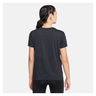 Nike Dri-Fit Trail Logo Damesshirt met Korte Mouw Zwart
