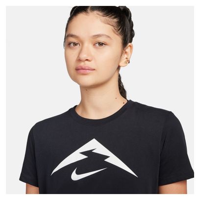 Maillot manches courtes Femme Nike Dri-Fit Trail logo Noir
