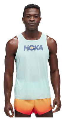 Herenblauwe Hoka Airolite Run Tank Top