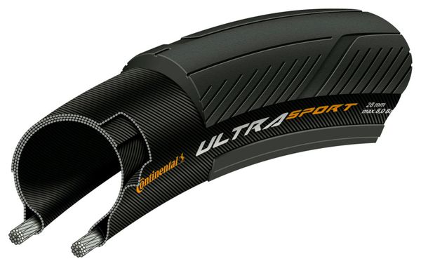 Continental Ultra Sport III 700 mm Cubierta de carretera Tipo de tubo Plegable PureGrip Compound E-Bike e25 Negro / Rojo