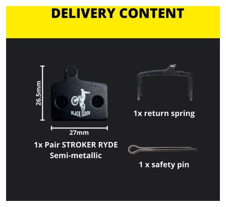 Plaquettes semi-métallique HAYES Stroker Ryde | Black Rider