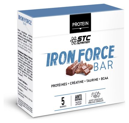 Barre Énergétique STC Nutrition - Iron Force Bar - 5 barres de 50 g - Chocolat Praliné