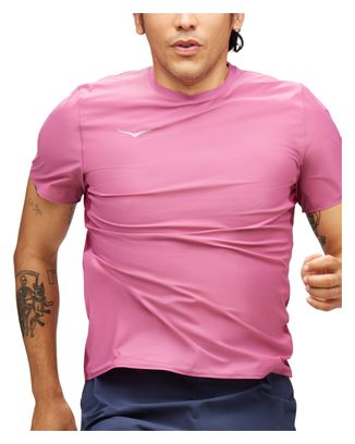 T-shirt manches courtes Hoka Airolite Run Rose Homme