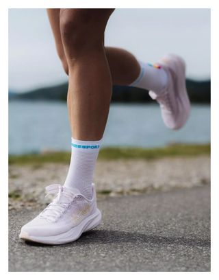 Calzini Compressport Pro Racing v4.0 Run High Ironman 2026 Bianco