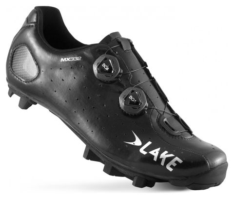Lake MX332-X Clarino MTB Schuhe Schwarz / Silber Große Version