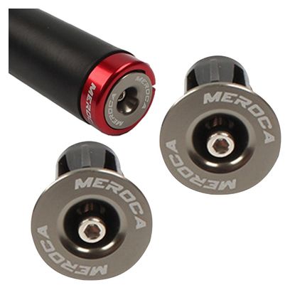 Bouchons de cintre vélo – 22 à 24 mm – Vis M4 – Gris