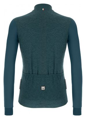 Santini Colore Puro Long Sleeve Jersey Blauw / Groen